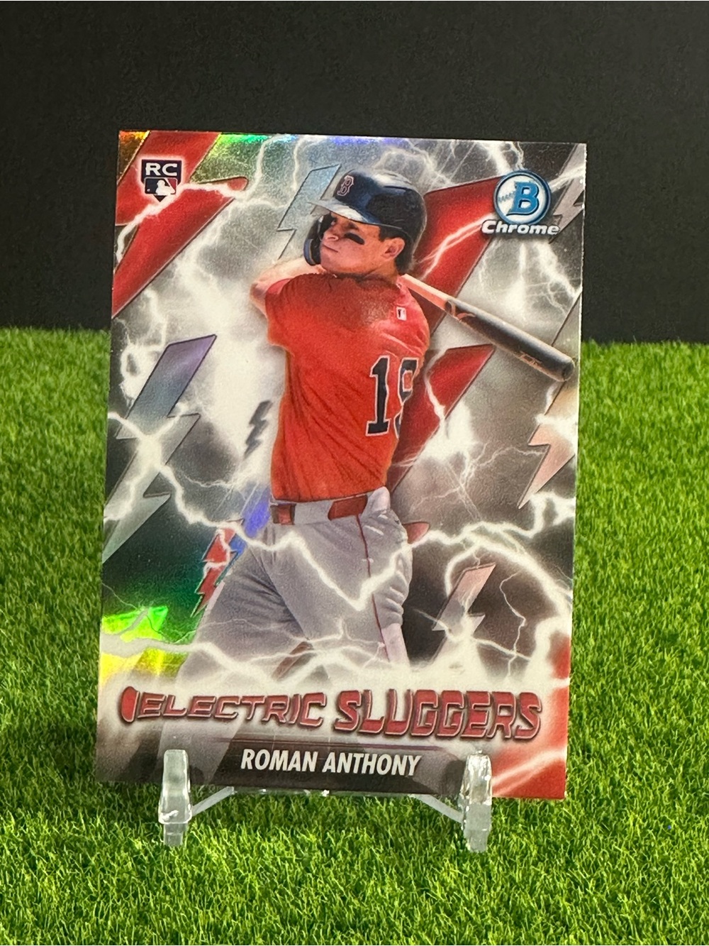 Roman Anthony "Electric Sluggers" Baseball Chrome Rookie Card - Red Jersey